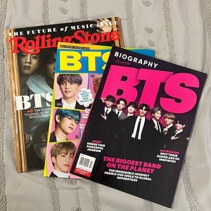 BTS magazines (rolling stone, biography, and The ultimate activity fanbook)